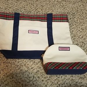 Vineyard Vines Tote Bag and Cosmetic Case